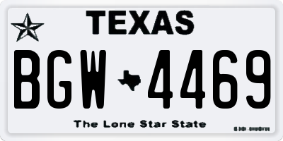 TX license plate BGW4469