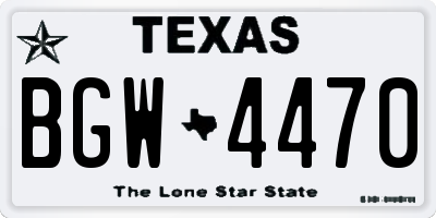 TX license plate BGW4470