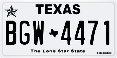 TX license plate BGW4471