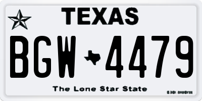 TX license plate BGW4479