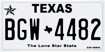 TX license plate BGW4482