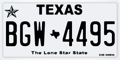 TX license plate BGW4495