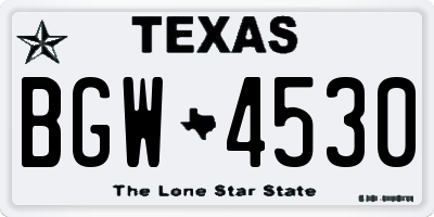 TX license plate BGW4530