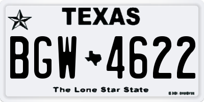 TX license plate BGW4622