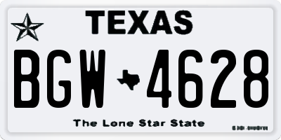 TX license plate BGW4628