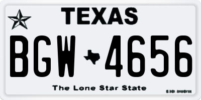 TX license plate BGW4656