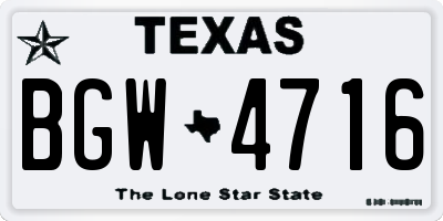 TX license plate BGW4716