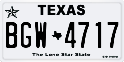 TX license plate BGW4717