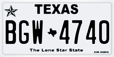 TX license plate BGW4740