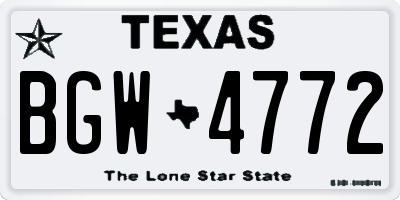 TX license plate BGW4772