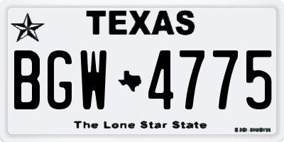 TX license plate BGW4775