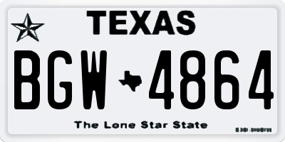 TX license plate BGW4864