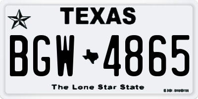 TX license plate BGW4865