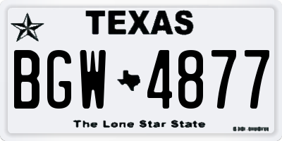 TX license plate BGW4877
