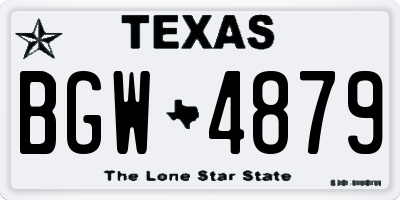 TX license plate BGW4879