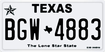 TX license plate BGW4883