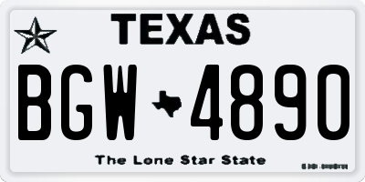 TX license plate BGW4890