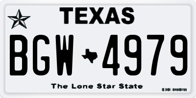 TX license plate BGW4979