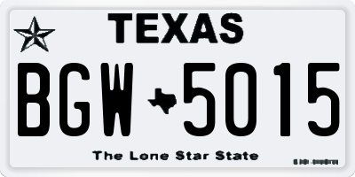 TX license plate BGW5015