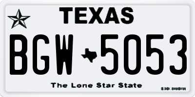 TX license plate BGW5053