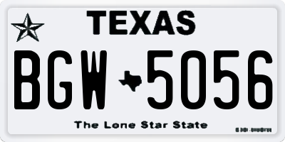 TX license plate BGW5056