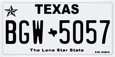 TX license plate BGW5057