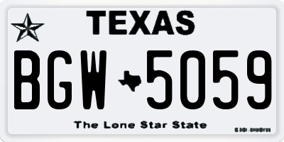 TX license plate BGW5059