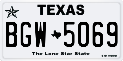 TX license plate BGW5069