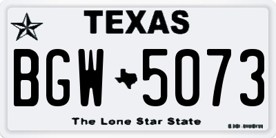 TX license plate BGW5073