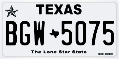 TX license plate BGW5075