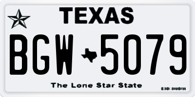 TX license plate BGW5079