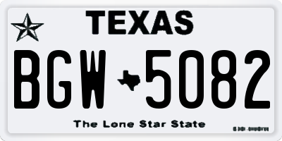 TX license plate BGW5082