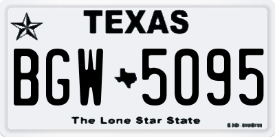 TX license plate BGW5095