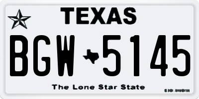 TX license plate BGW5145