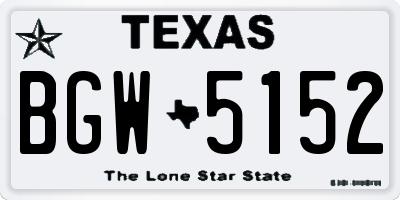 TX license plate BGW5152
