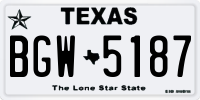 TX license plate BGW5187