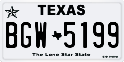 TX license plate BGW5199