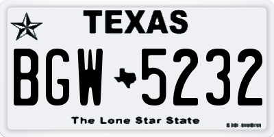 TX license plate BGW5232