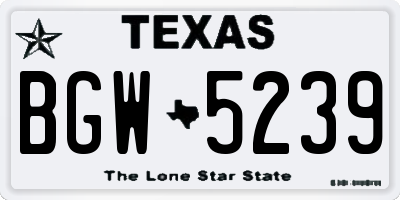 TX license plate BGW5239