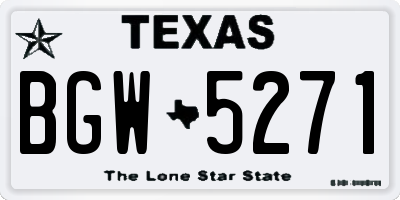 TX license plate BGW5271