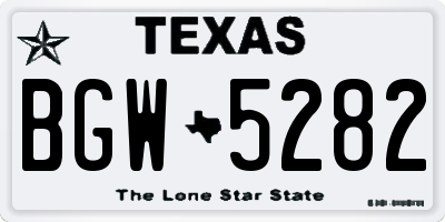 TX license plate BGW5282