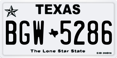 TX license plate BGW5286