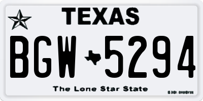 TX license plate BGW5294