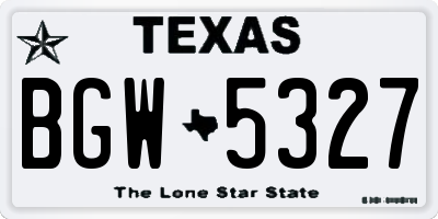 TX license plate BGW5327