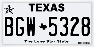TX license plate BGW5328