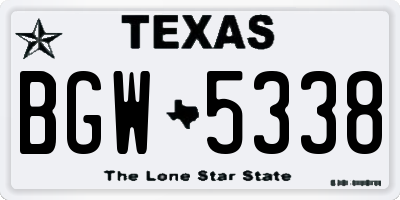 TX license plate BGW5338