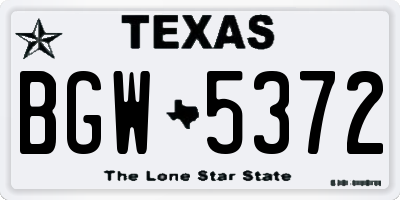 TX license plate BGW5372