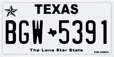 TX license plate BGW5391