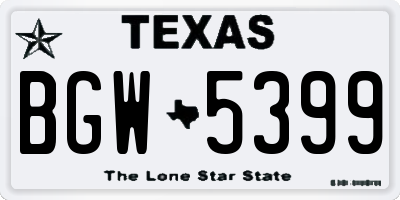 TX license plate BGW5399