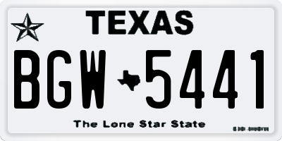 TX license plate BGW5441